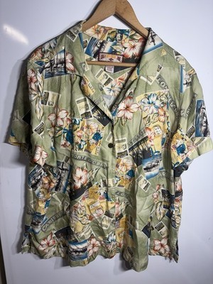 Caribbean Joe Tropical Size 2X Top Jamaic St. Barts Montego Bay Btn Dwn Shirt