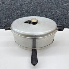 Vintage Health Craft Aluminum Oval Roaster Pan with Lid Temperature Gauge Vent