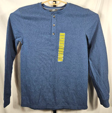 Men's NWT Member's Mark Blue Long Sleeve Thermal Henley Size Medium