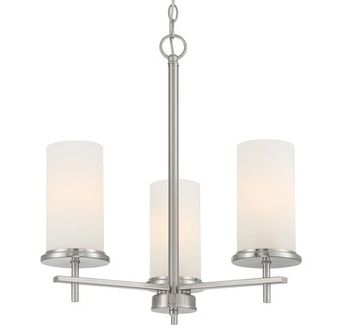 Minka Lavery 4096 Haisley 3 Light 20"W Vantage Candle Chandelier - Nickel - Picture 1 of 3