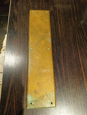 3.5"x15" Antique Russwin Enfield Solid Brass Patina  Door Push Plate