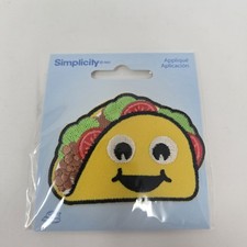 Set of 3 Simplicity Taco Emoji Appliqu  Patches   Iron  On   Funny Food Craft New