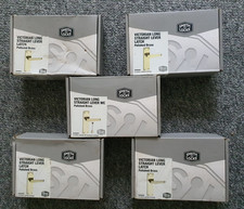 Victorian long Straight Lever Latch Smith And Locke Door Handles, Polished Brass