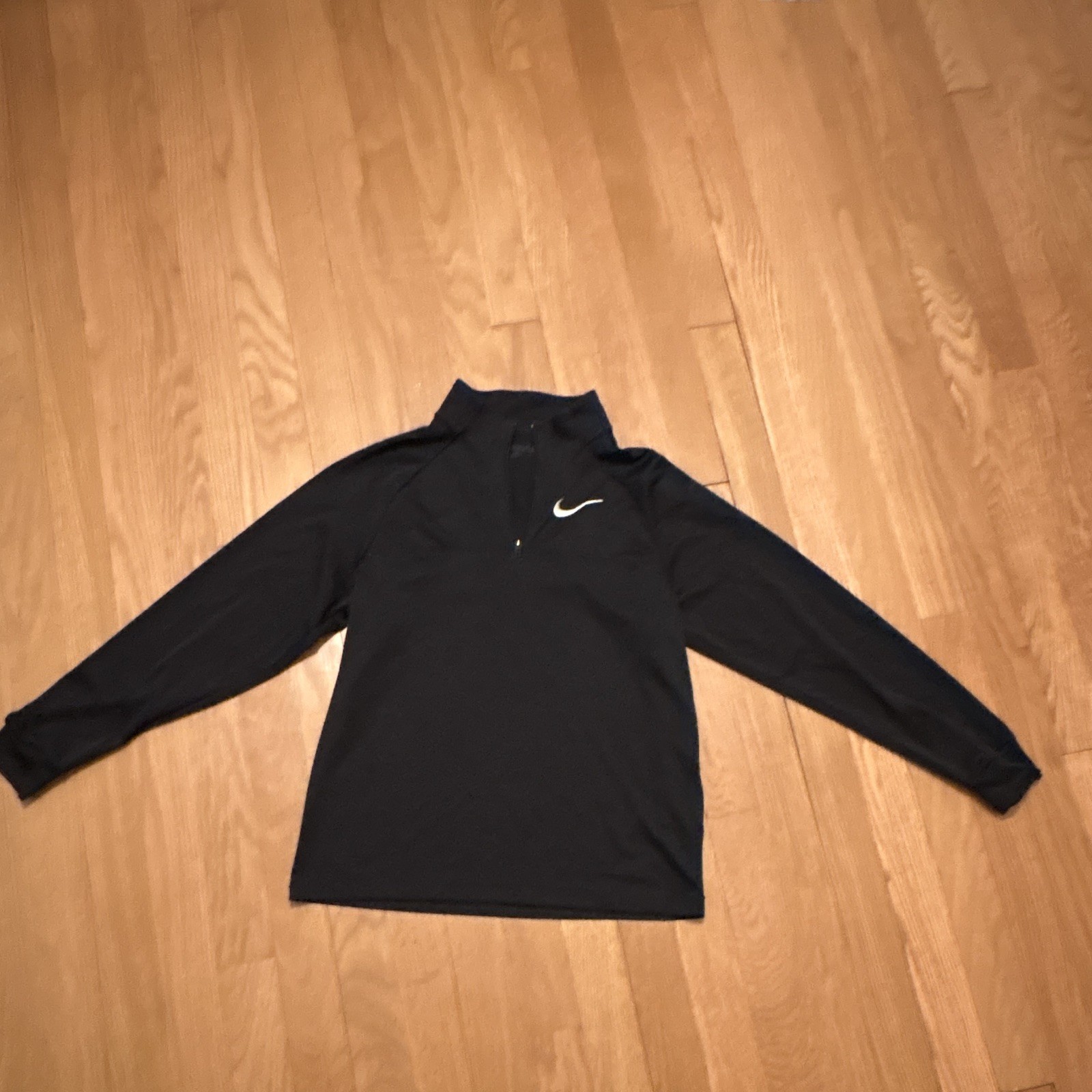 Nike Boys Golf Dri-FIT Men's 1/4 Zip Long Sleeve Polo Shirt Black Size M