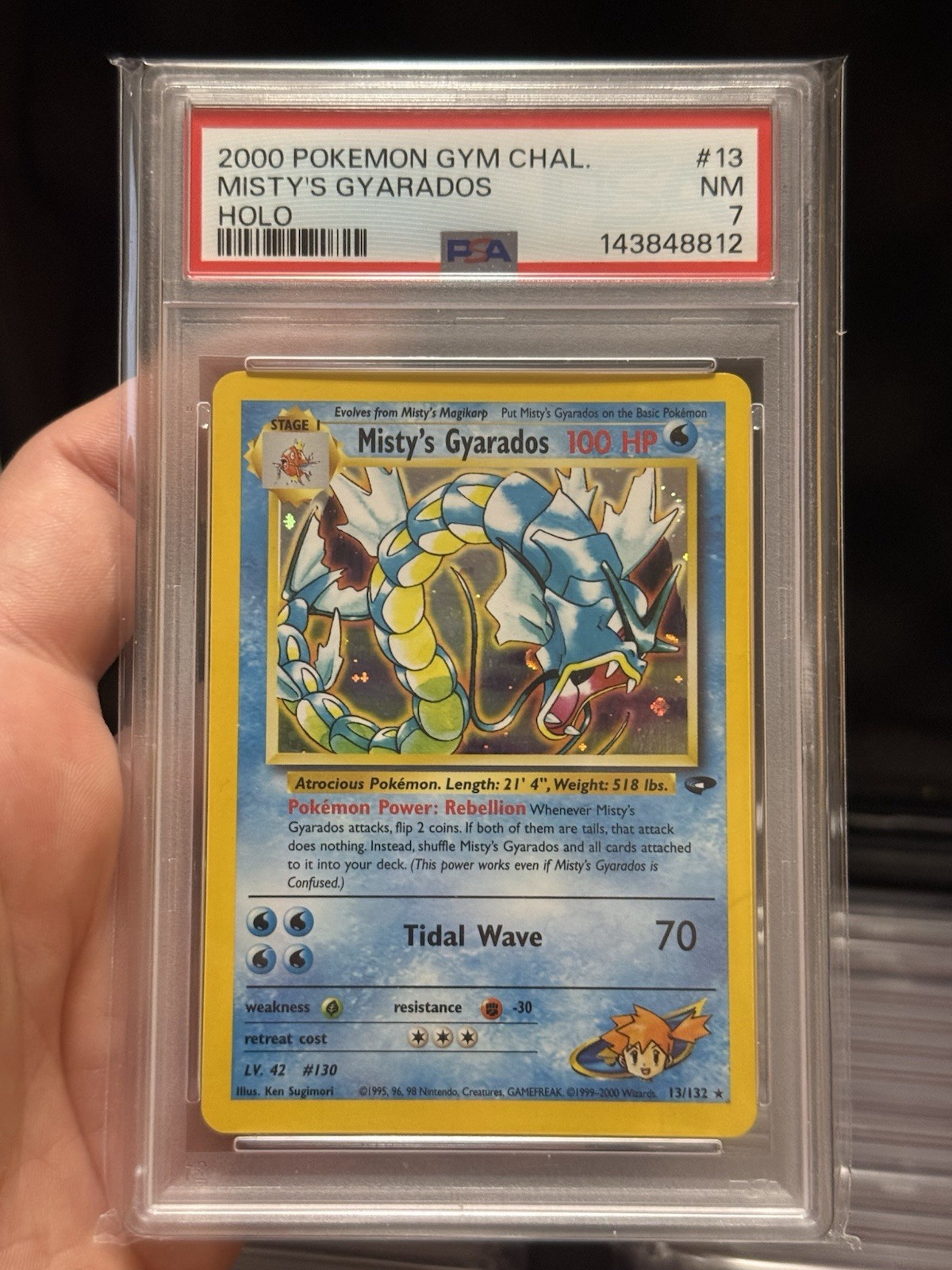 2000 Pokemon Gym Challenge Misty's Gyarados Holo #13/132 PSA 7