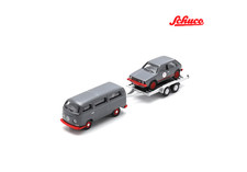 1/87 SCHUCO VOLKSWAGEN T2 Bus with trailer and VOLKSWAGEN Golf I GTI