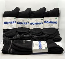 Bombas Black Crew Calf Socks Adult XL with Honeycomb Arch Support Lot of 5 Pairs