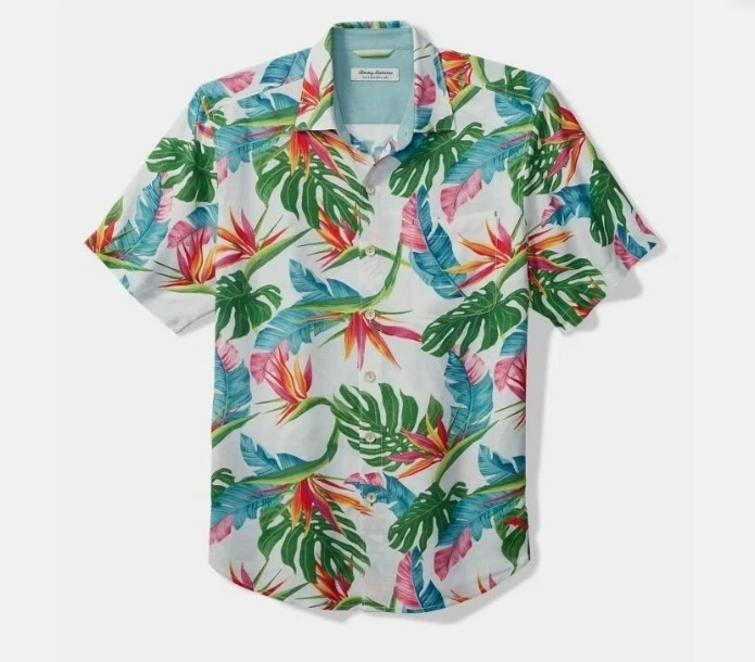 Tommy Bahama Veracruz Cay TROPIC TOSS Camp Shirt LARGE, XL