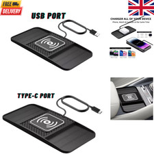 USB/TYPE-C CAR WIRELESS CHARGER FAST CHARGING MAT PAD FOR FOR IPHONE SAMSUNG UK