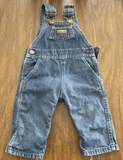 OshKosh B'gosh Vestbak Made In USA Blue Denim Overalls Size 9 Months