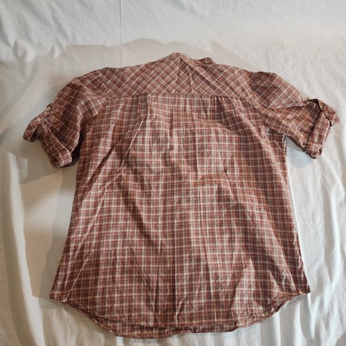 Rose Best Quality Womens Western Henley Checkered Blouse size 38 Retro Vintage - Picture 2 of 8
