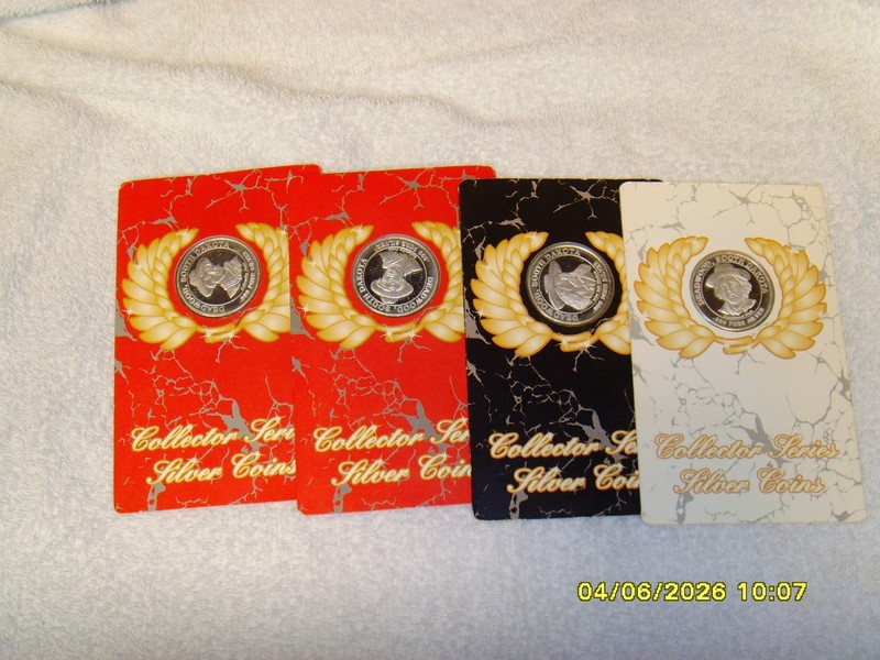 Collector Coin 1992 - .999 Pure Silver Coins lot OF 4 Deadwood, SD