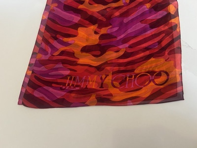 JIMMY CHOO SILK SCARF ORANGE PURPLE WOMENS 13 X 76''