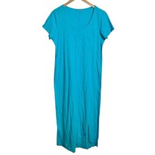 Fresh Produce Maxi Jersey Cotton Made in USA Dress M Blue Beach Coastal Casual