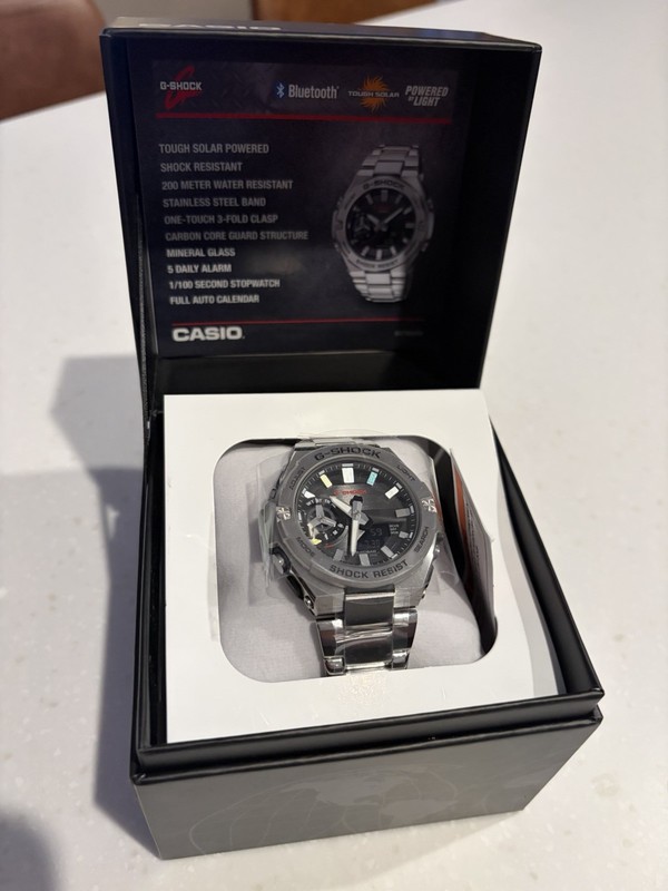 Casio G-Shock G-STEEL GSTB500D-1AW Tough Solar Bluetooth World Time Mens Watch
