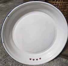 Vintage 1960s Taipro  Stars Enamelware Plate Serving Dish 15'