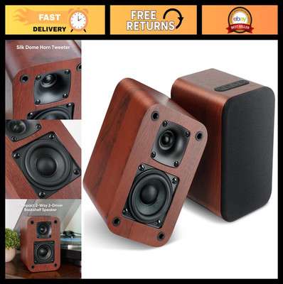 Bluetooth Bookshelf Speakers 40W, 2.75'' Woofer, Stereo Sound, Optical/AUX/TV-ARC