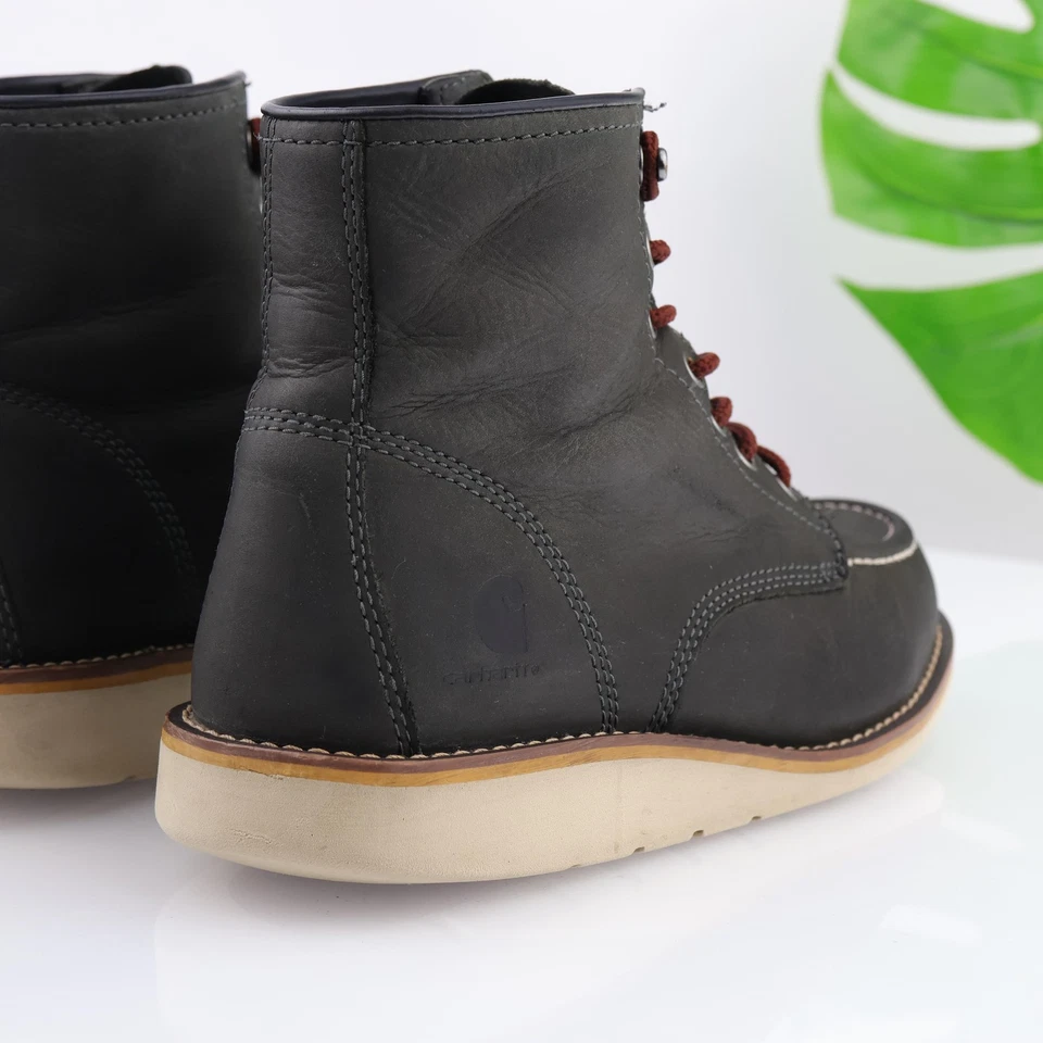 Женские мокасины Carhartt 6 дюймов размер 10 серые кожаные водонепроницаемые на шнуровке рабочие - Изображение 4 из 4