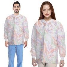 Multicolor Disposable Lab Jackets 45 GSM SMS Snap Front 100 Count Small Size