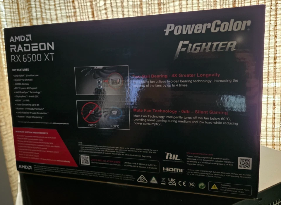 PowerColor Fighter AMD Radeon RX 6500 XT 4GB GDDR6 Graphics Card - Image 2 of 3