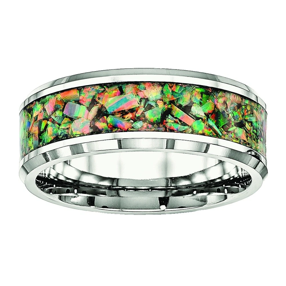 Opal Anillos de Acero Inoxidable para Hombres