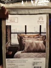 New FRETTE AT HOME CERVINO 100 Cotton STANDARD Pillow Sham STONE
