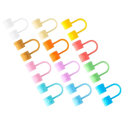 12pcs Straw Toppers Reusable Straws Covers Straw Tip Covers Straw Tip Caps - 第 1/12 張圖片