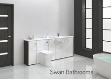 MALI WENGE / WHITE GLOSS BATHROOM FITTED FURNITURE 2000MM