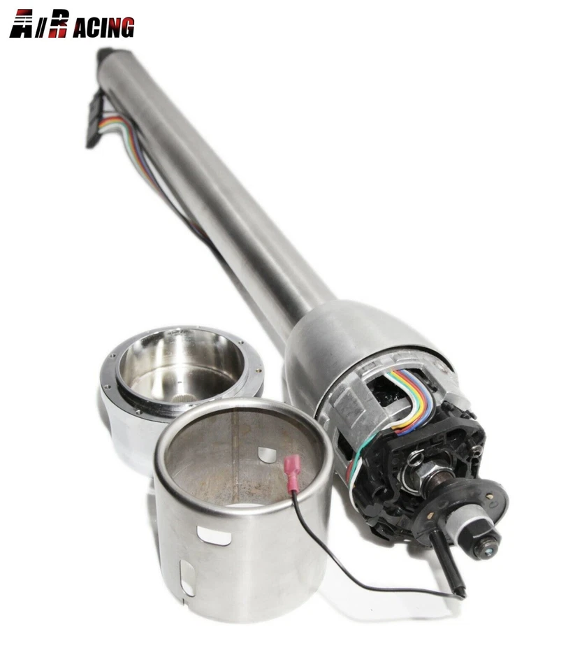 Universal 32" GM Style coluna de direção de mudança de piso + 9 furos adaptador de roda prata - Imagem 2 de 4