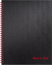 5 Pack Black n' Red Notebooks, Business Journals, 11" x 8", 70 Sheets, Ruled