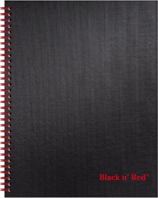 5 Pack Black n' Red Notebooks, Business Journals, 11'' x 8'', 70 Sheets, Ruled