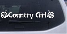 Country Girl With Hibiscus Flowers Car Or Truck Window Decal Sticker 8x1.4