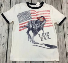 Gap Kids Boys Medium 8-9 T-Rex Dinosaur American Flag Shirt. Nwt