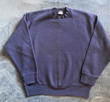 Vintage 90’s Made In USA BVD Blank Blue Sweatshirt Sz L(23in W X 26IN L)