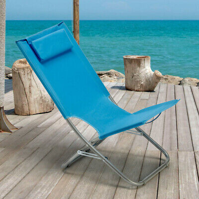 Sedia sdraio pieghevole acciaio con cuscino Rodeo Lux per Spiaggia