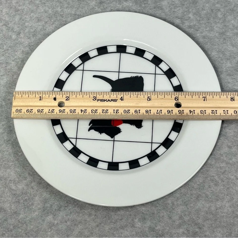 "Plato de ensalada Scottie Dept 56 negro blanco 7,75"" diseño Lynda Sylvester repuesto" Foto 4 de 4