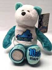 Coin Bear 10 Virginia Collectible Stuffed Plush 9" Bear Limited Treasures