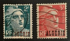 Algeria: 1945-1947 - Marianne de Gandon Overprinted - 2Fr and 3Fr - Used Stamps