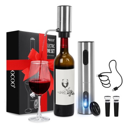Electric Wine Opener Gift Set, Automatic Electric Wine Bottle Corkscrew Opene...