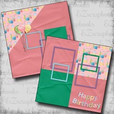 Happy Birthday Balloons NPM - 2 Premade Scrapbook Pages - EZ Layout 6079