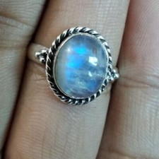 Natural Moonstone 925 Sterling Silver Ring Handmade Gift For christmas A-625