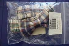 Longaberger Woven Traditions Plaid Small Fabric Garter with Bow #2616628 - NEW