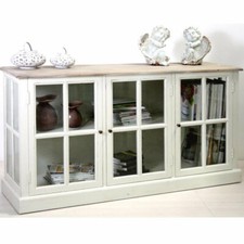 CREDENZA VETRINA BIANCA SHABBY CHIC PROVENZALE LEGNO MASSELLO Buffet mobili 