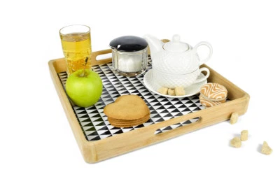 Serviertablett mit Motiv Holztablett Tablett Frühstückstablett Servierplatte - Bild 1 von 4
