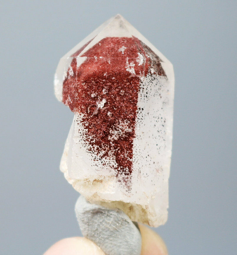 NATURAL Red Pyramid Phantom QUARTZ Crystal Point Rare Mineral