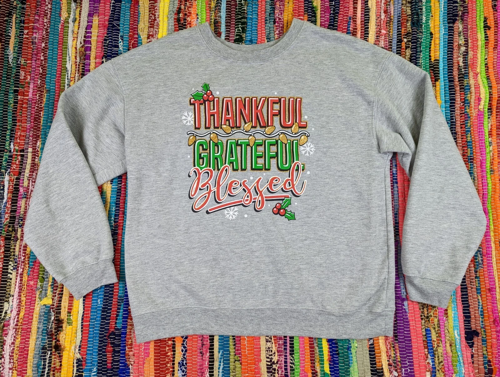 VETEMENTS Felpa grigia Wound Up donna XL 15 17 grata benedetta Natale usata in ottime condizioni