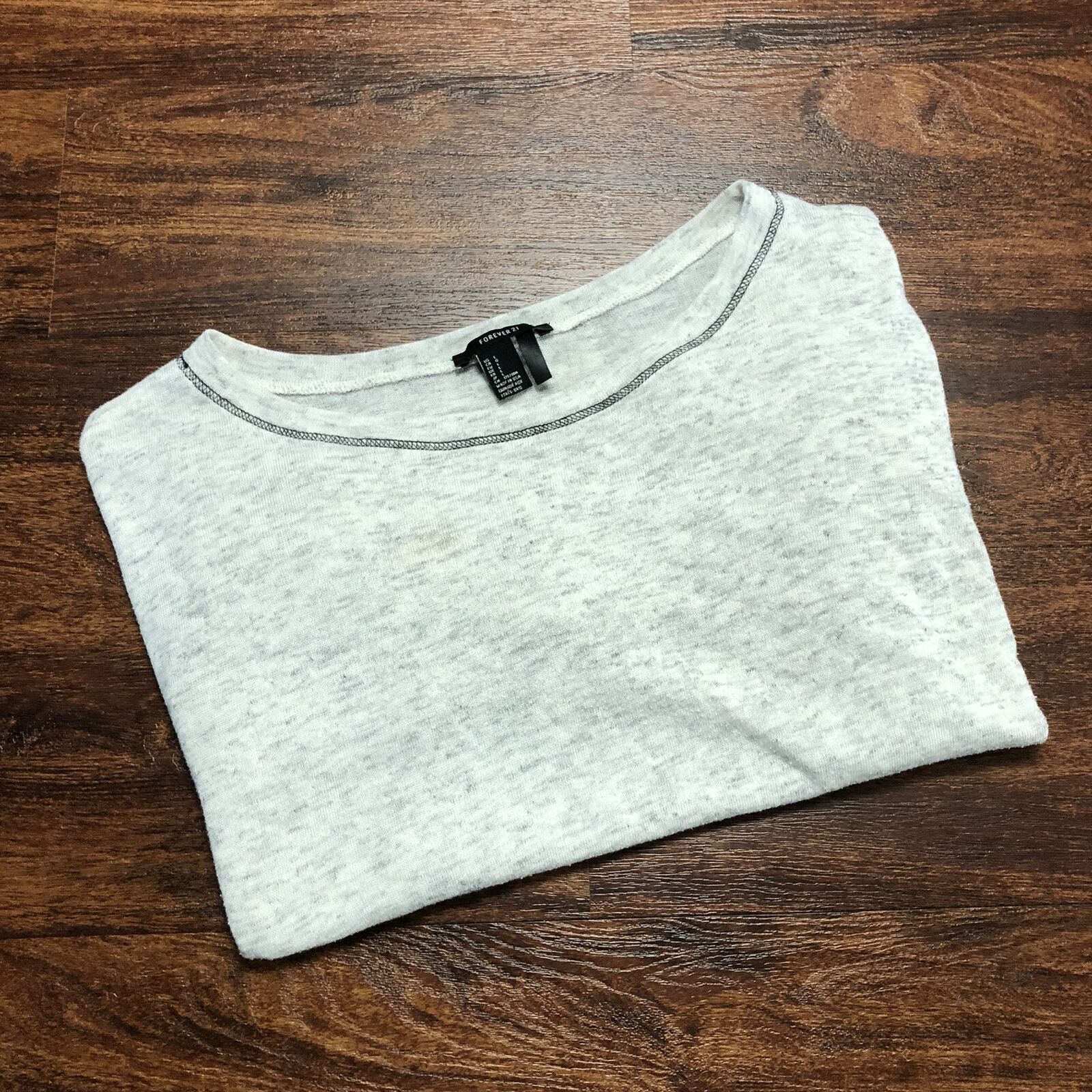 FOREVER 21 Pullover Round Neck Gray Basic T-Shirt… - image 4