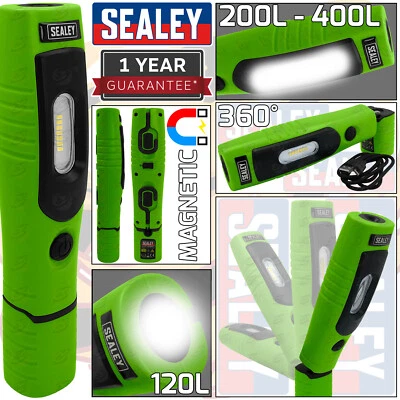 SEALEY SMD LED Work Light Torch Li-Ion Rechargeable Cordless Inspection Lamp GRN