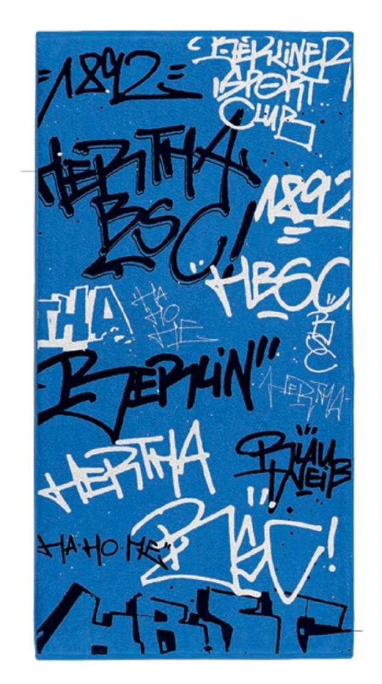 Hertha BSC Berlin Duschtuch - Graffiti - 70 x 140 cm GOTS Badetuch HBSCB