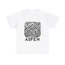 Adult T Shirt Cotton Graphic Tee Aspen Colorado Ski Snowboard Mountain Winter